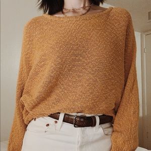 Yellow Chunky Knit Cropped Sweater